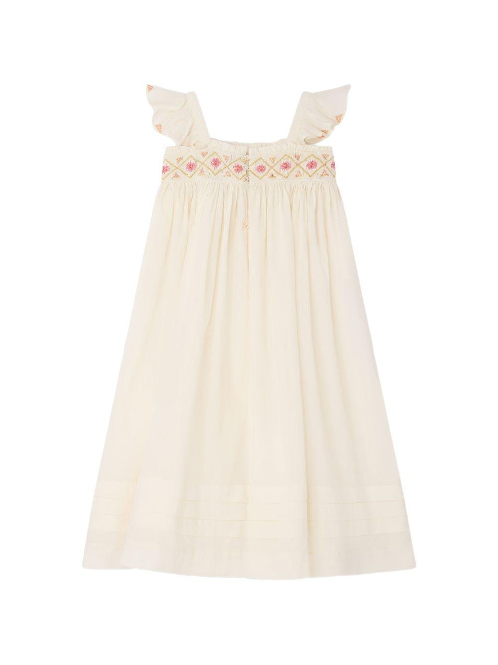 Abito per bambina Bonpoint bianco con ruches - Rubino Kids