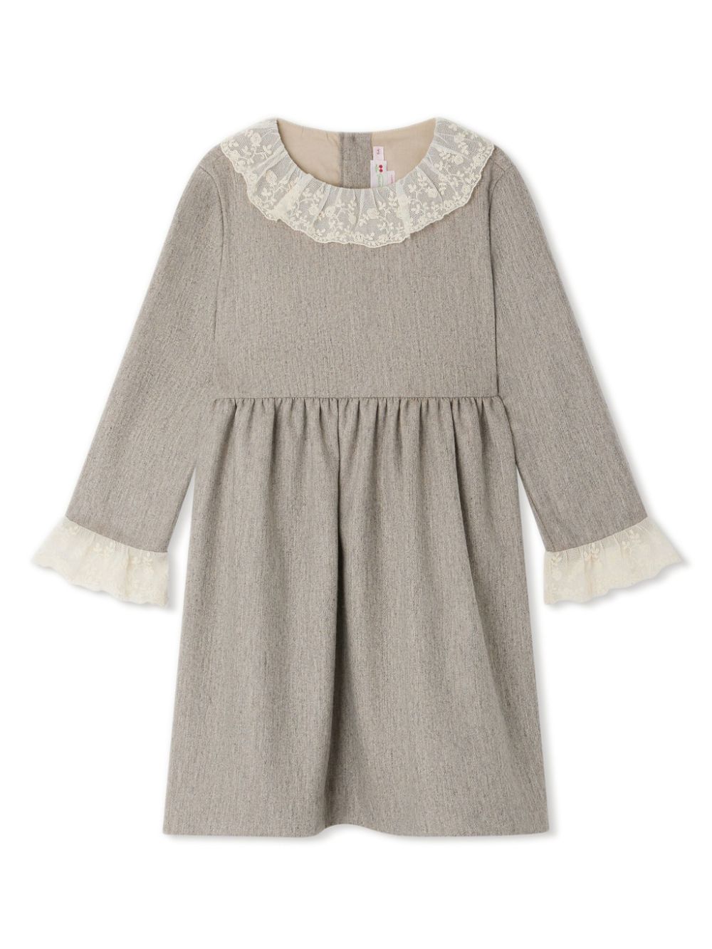 Abito per bambina Bonpoint grigio con colletto con pettorina - Rubino Kids