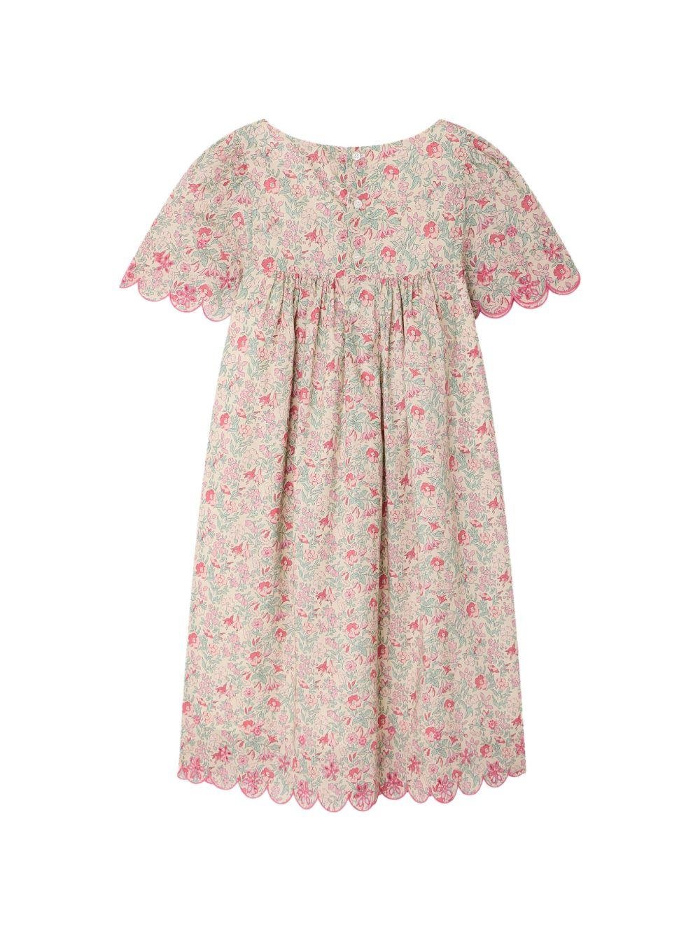 Abito per bambina Bonpoint rosa con stampa a fiori all - over - Rubino Kids