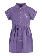 Abito per bambina Bonpoint viola con motivo a righe - Rubino Kids