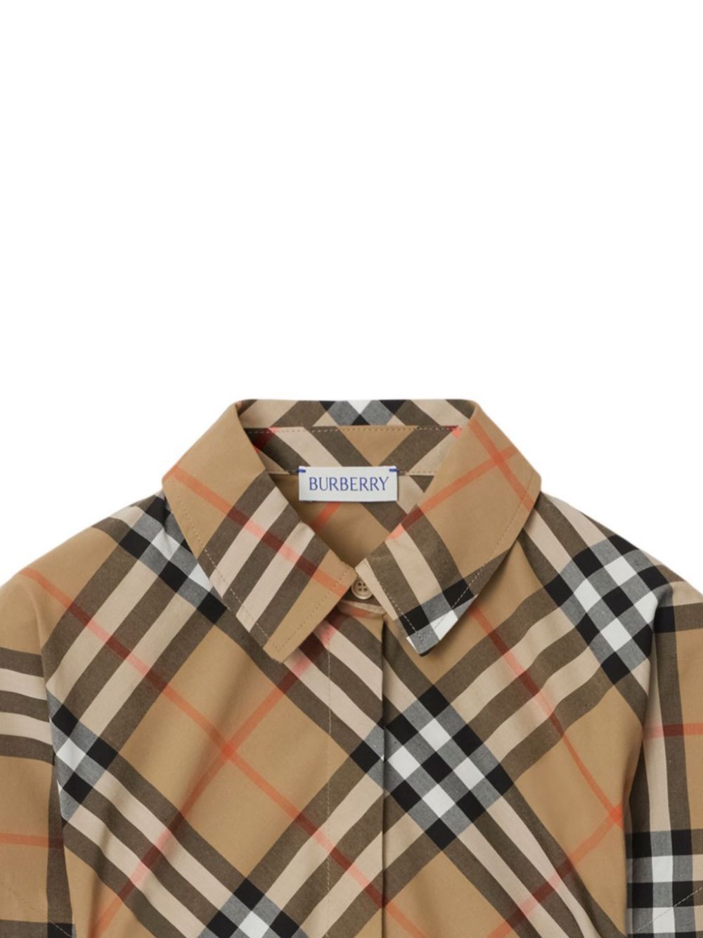 Abito per bambina Burberry Kids beige con motivo Vintage Check - Rubino Kids