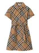 Abito per bambina Burberry Kids beige con motivo Vintage Check - Rubino Kids