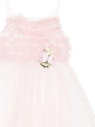 Abito per bambina Colorichiari rosa con applicazione fiore - Rubino Kids