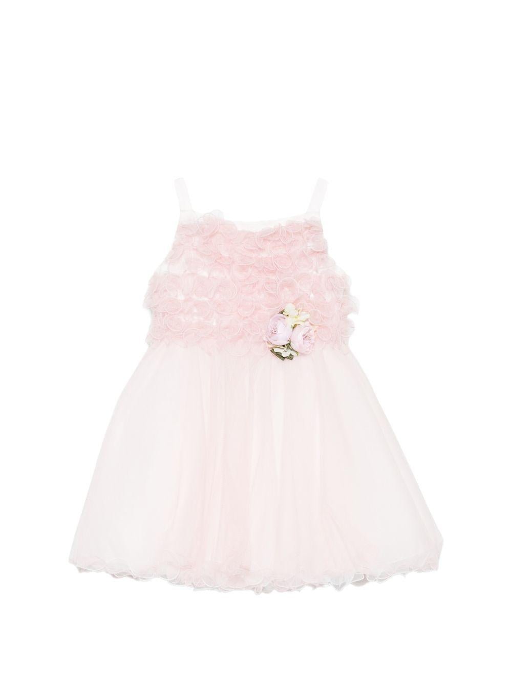 Abito per bambina Colorichiari rosa con applicazione fiore - Rubino Kids