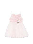 Abito per bambina Colorichiari rosa con applicazione fiore - Rubino Kids