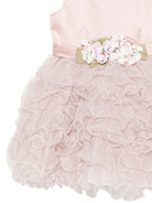 Abito per bambina Colorichiari rosa con applicazione fiori - Rubino Kids