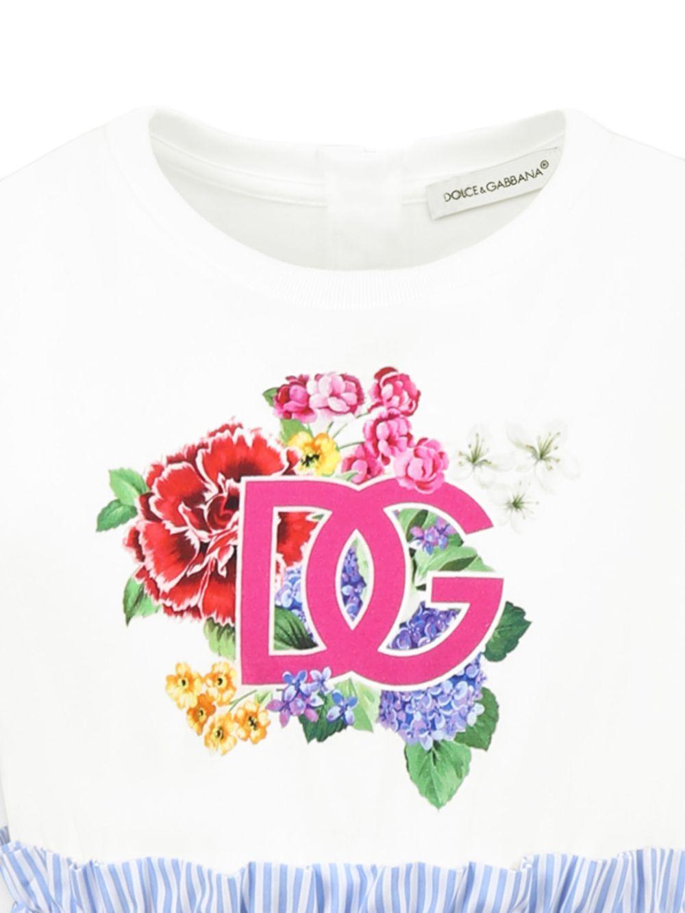 Abito per bambina Dolce & Gabbana Kids azzurro con inserti - Rubino Kids