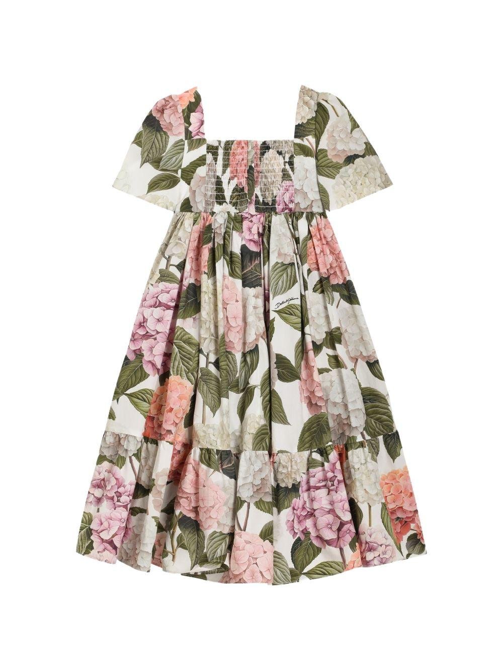 Abito per bambina Dolce & Gabbana Kids multicolore con stampa floreale all - over - Rubino Kids