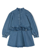 Abito per bambina Donsje Dieke in denim con ruches in vita - Rubino Kids