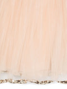 Abito per bambina Douuod Kids beige in tulle con dettagli con ruches e paillettes - Rubino Kids