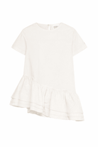 Abito per bambina Douuod Kids bianco con apertura a goccia sul retro - Rubino Kids