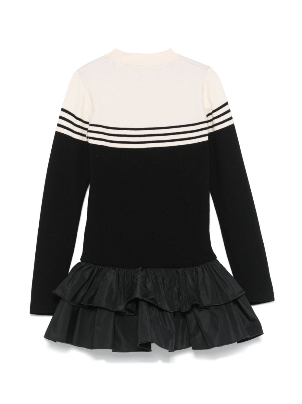 Abito per bambina Elisabetta Franchi La Mia Bambina nero e bianco con logo jacquard - Rubino Kids