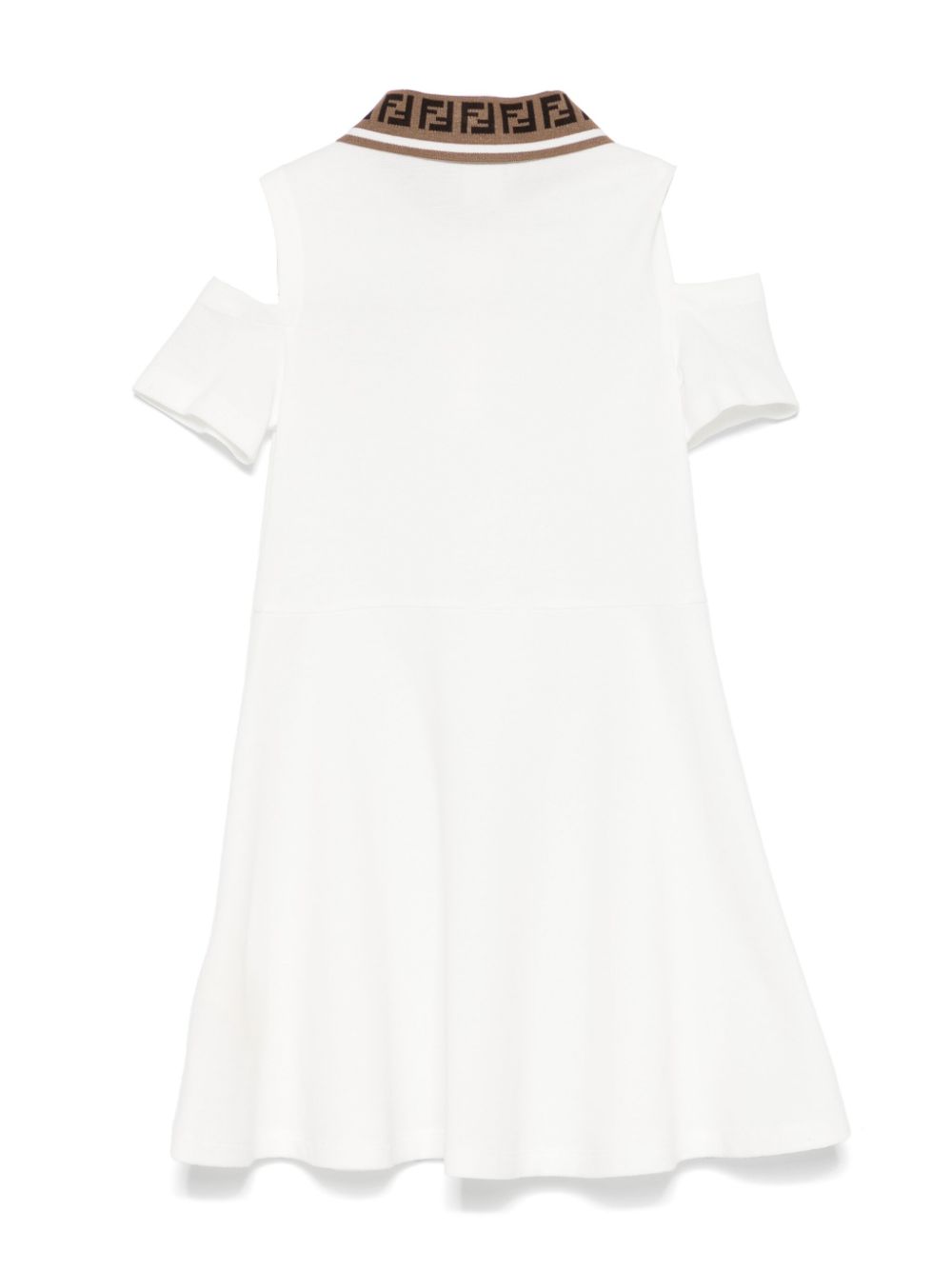 Abito per bambina Fendi Kids bianco con colletto a contrasto - Rubino Kids