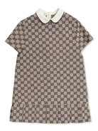 Abito per bambina Gucci Kids beige con stampa logo all - over - Rubino Kids