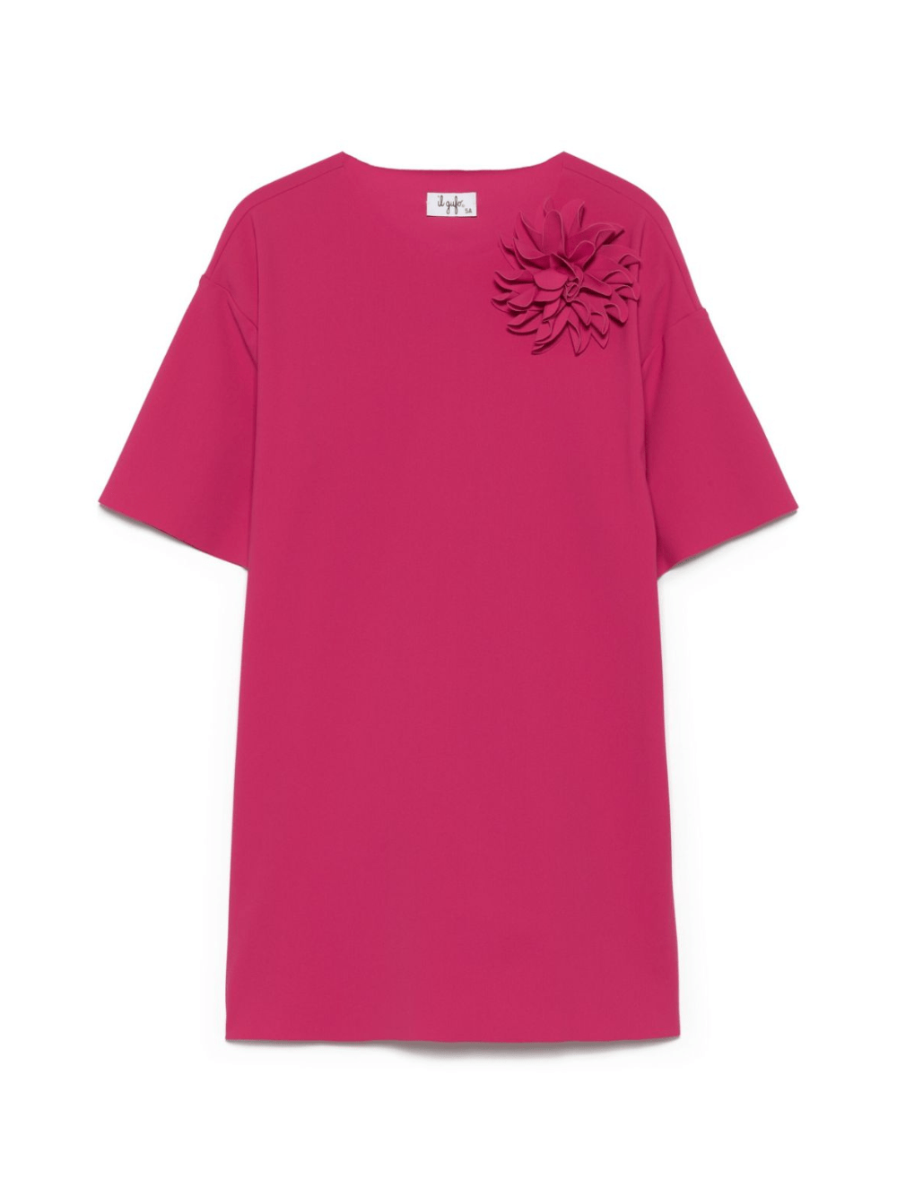 Abito per bambina Il Gufo rosso a fiori con maniche corte - Rubino Kids