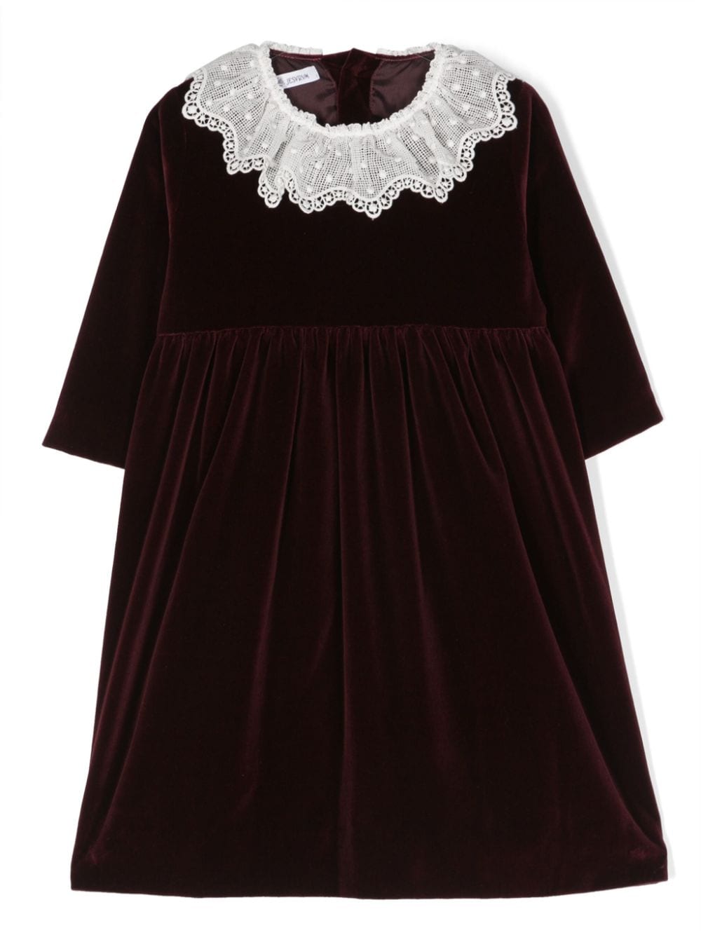 Abito per bambina Jesurum Baby rosso con dettaglio in pizzo - Rubino Kids