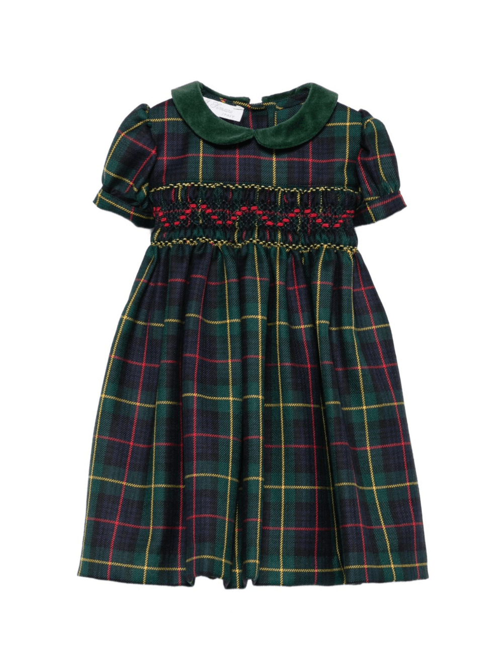 Abito per bambina Mariella Ferrari verde con motivo tartan - Rubino Kids