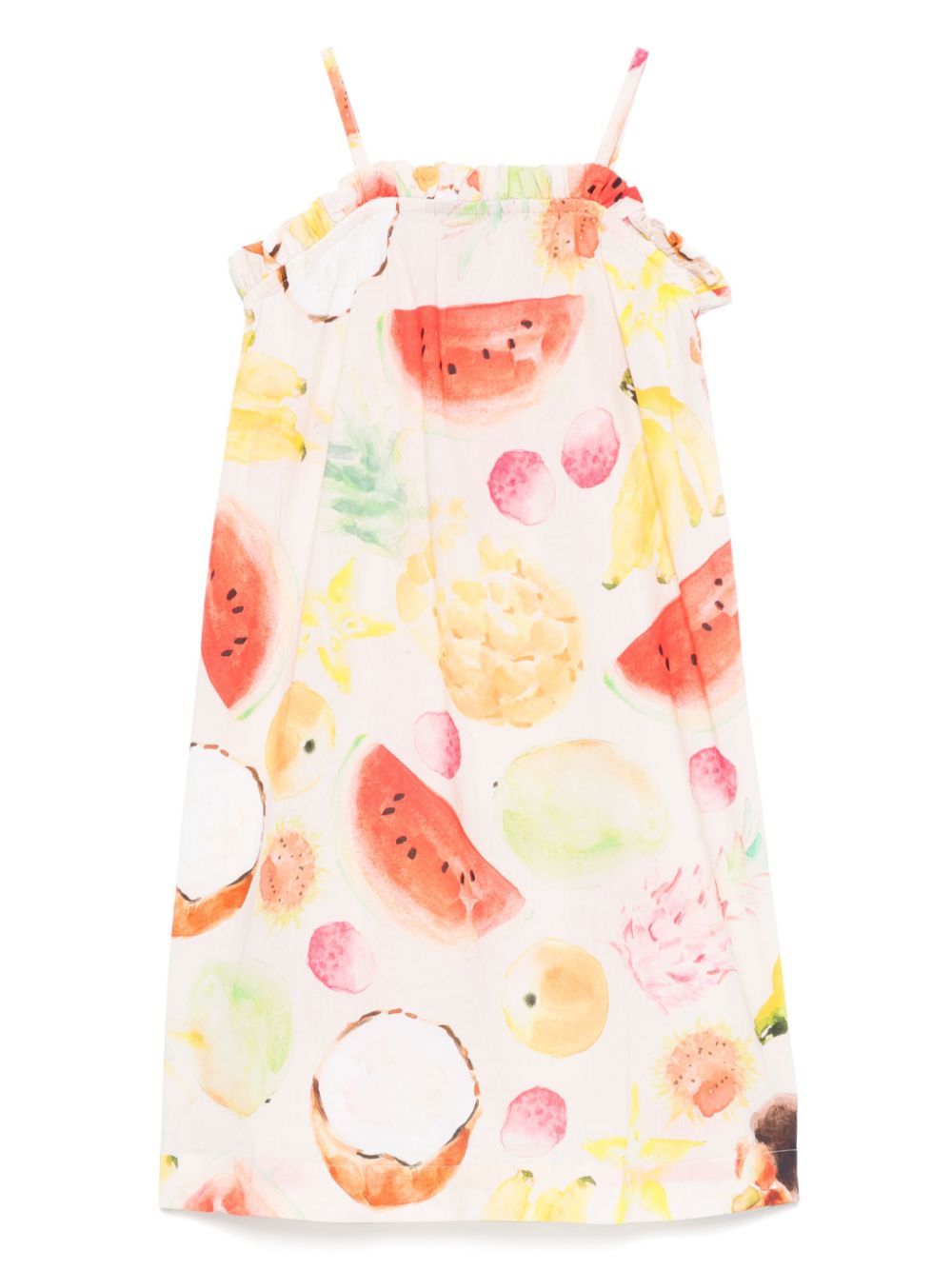 Abito per bambina Molo Connie beige con stampa frutta - Rubino Kids