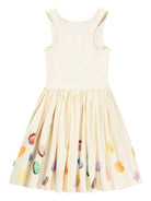 Abito per bambina Molo giallo con stampa macarons - Rubino Kids