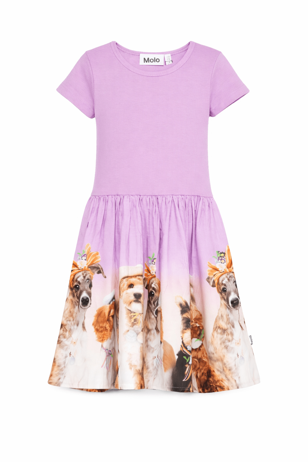 Abito per bambina Molo lilla con stampa grafica all - over - Rubino Kids