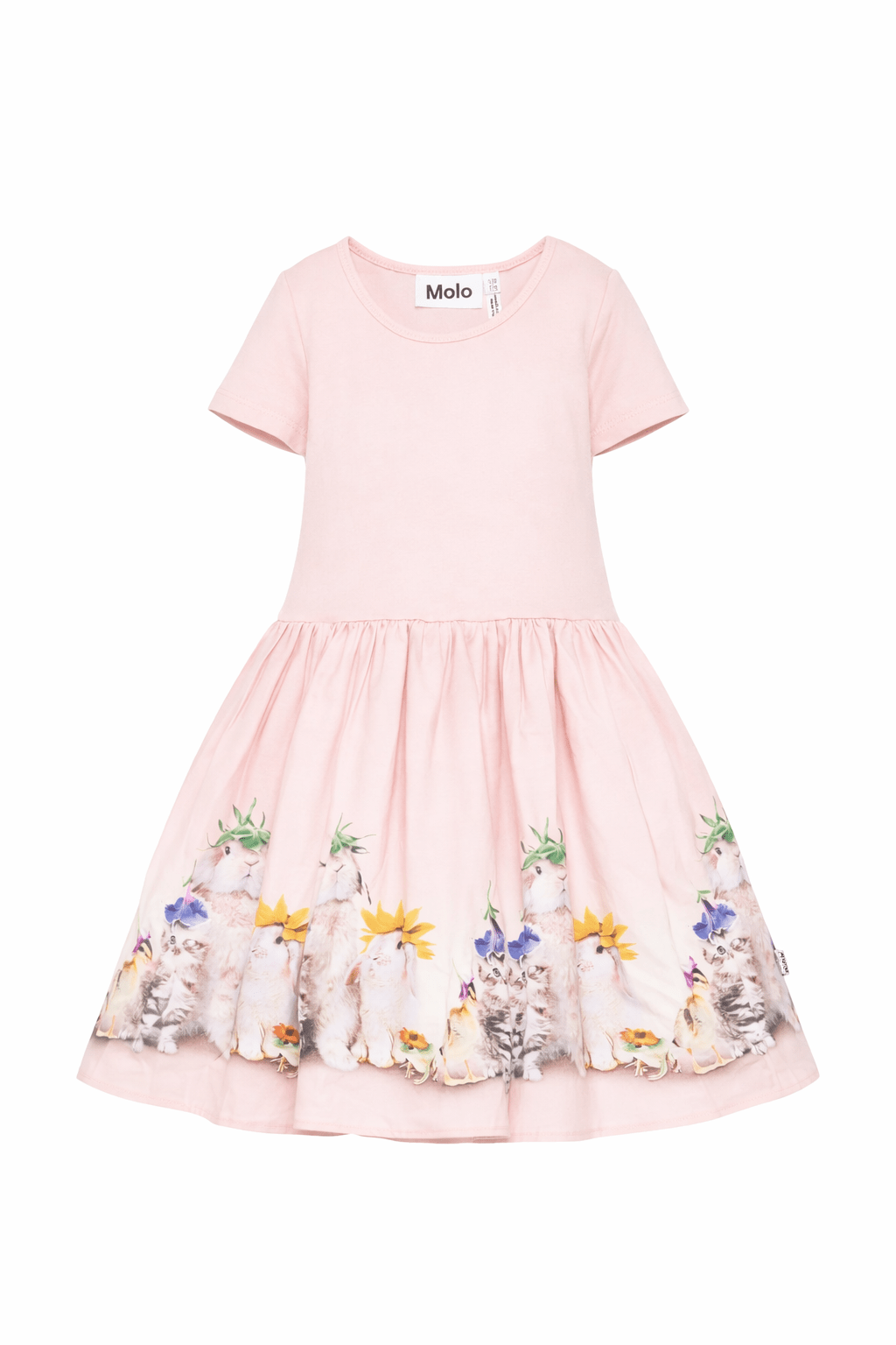 Abito per bambina Molo rosa con stampa grafica animali - Rubino Kids