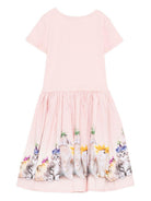 Abito per bambina Molo rosa con stampa grafica animali - Rubino Kids