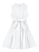 Abito per bambina Monnalisa bianco con dettaglio con fiocco - Rubino Kids