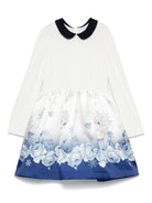 Abito per bambina Monnalisa bianco con stampa Frozen - Rubino Kids