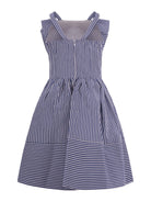 Abito per bambina Monnalisa blu a righe - Rubino Kids