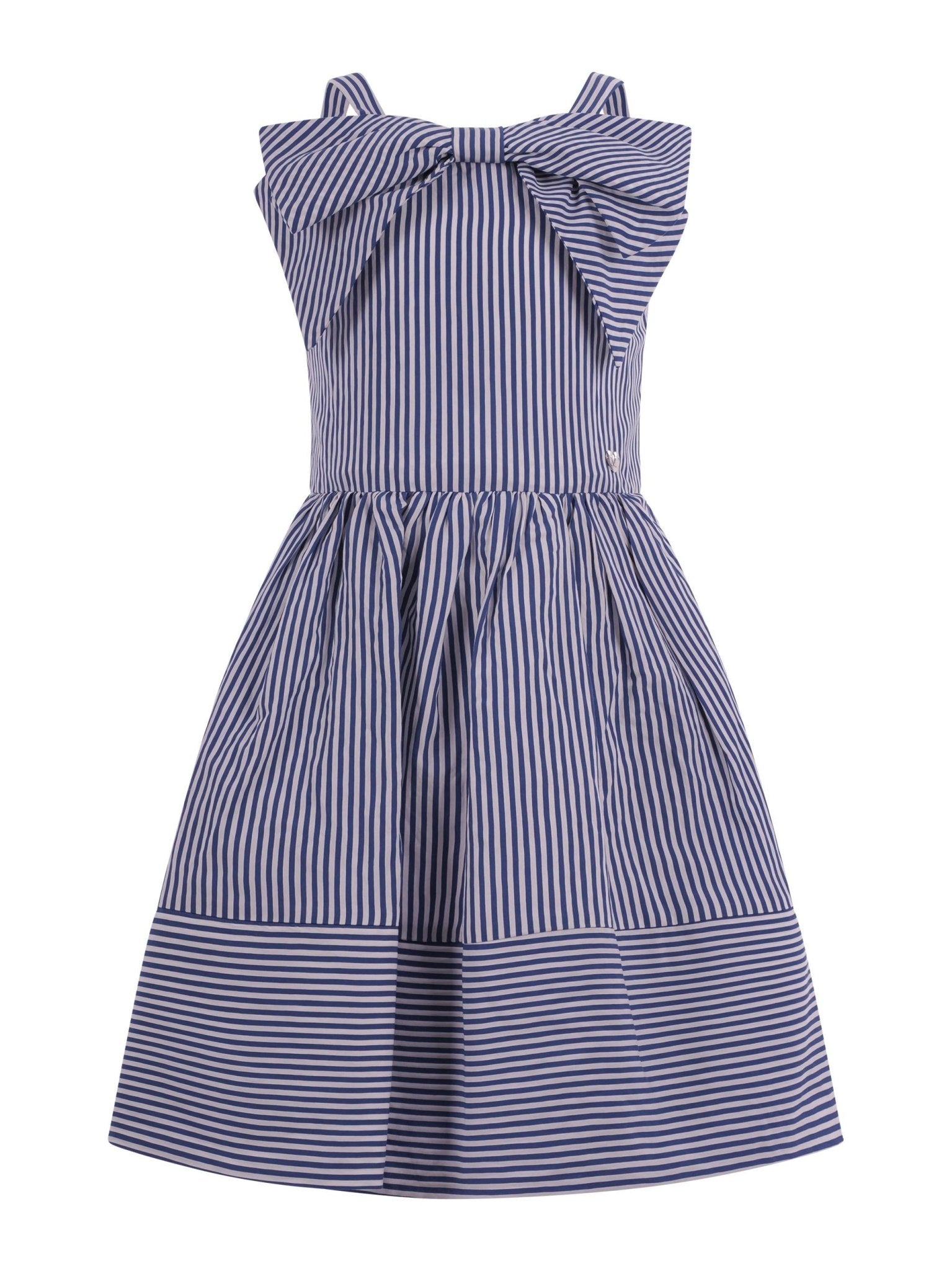 Abito per bambina Monnalisa blu a righe - Rubino Kids
