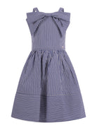 Abito per bambina Monnalisa blu a righe - Rubino Kids