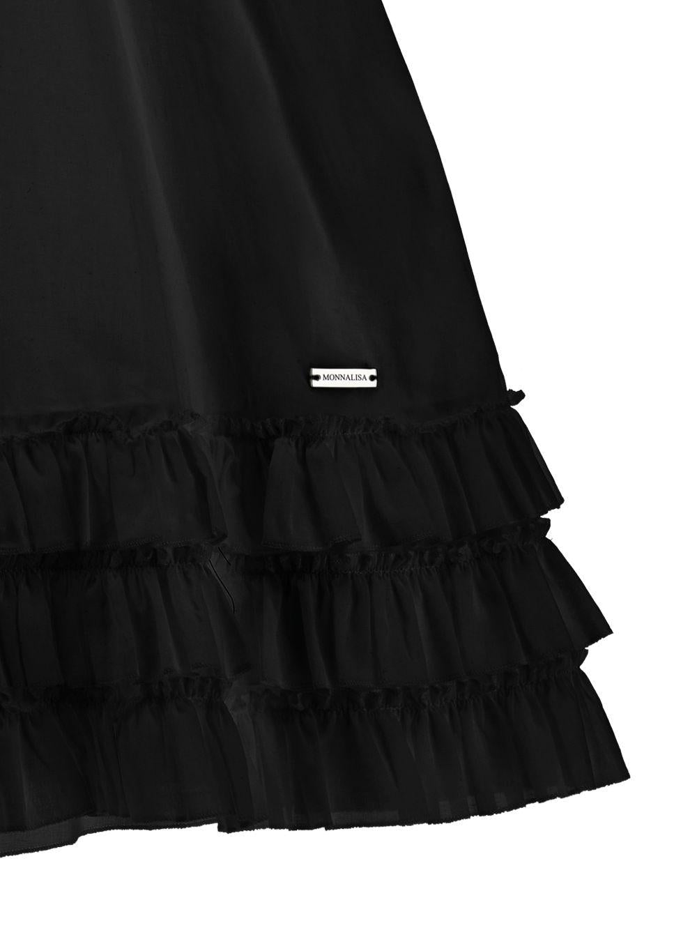 Abito per bambina Monnalisa nero con rifinitura a ruches - Rubino Kids