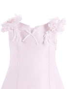Abito per bambina Monnalisa rosa con applicazioni a fiori - Rubino Kids