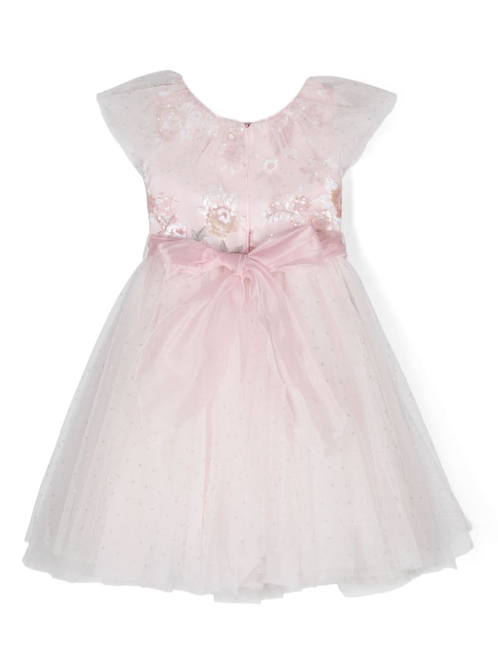 Abito per bambina Monnalisa rosa con paillettes - Rubino Kids