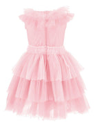 Abito per bambina Monnalisa rosa con ruches - Rubino Kids
