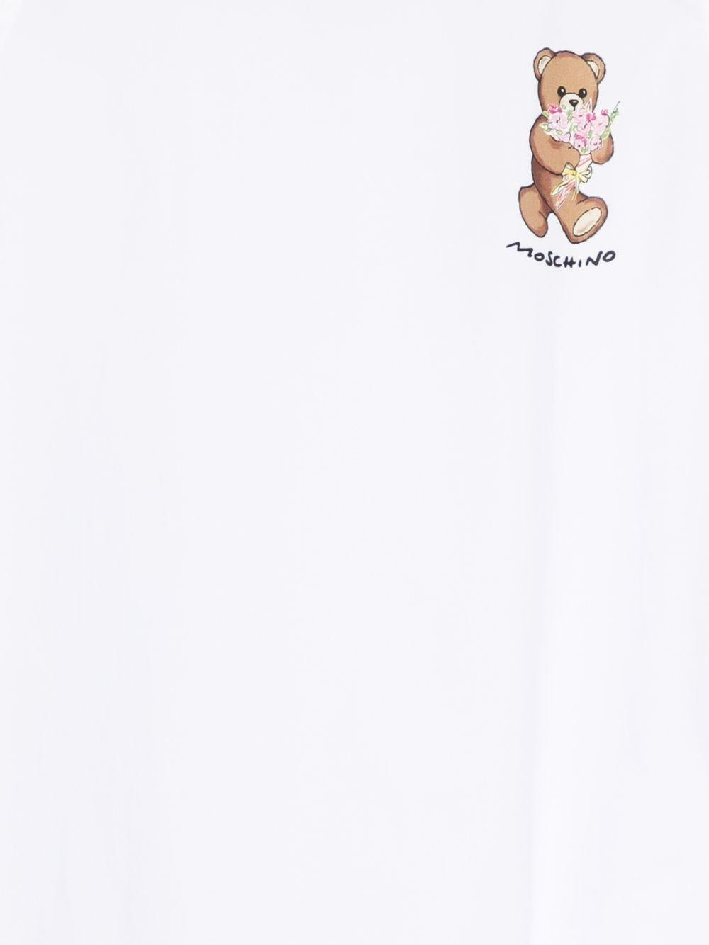 Abito per bambina Moschino Kids bianco con stampa Teddy Bear - Rubino Kids