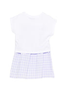 Abito per bambina Moschino Kids viola a quadretti a cuore - Rubino Kids