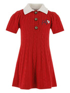 Abito per bambina Philosophy Di Lorenzo Serafini Kids rosso con maglia intrecciata - Rubino Kids