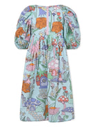 Abito per bambina Stella McCartney Kids azzurro con stampa - Rubino Kids