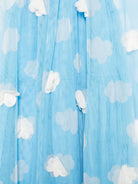 Abito per bambina Stella McCartney Kids azzurro in tulle con stampa nuvola - Rubino Kids