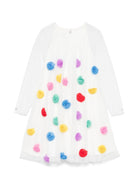 Abito per bambina Stella McCartney Kids bianco con applicazioni floreali - Rubino Kids