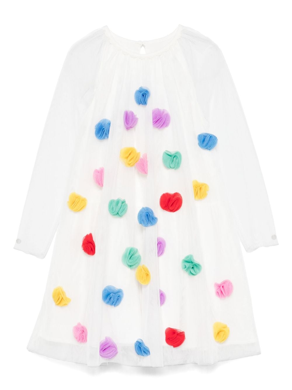 Abito per bambina Stella McCartney Kids bianco con applicazioni floreali - Rubino Kids