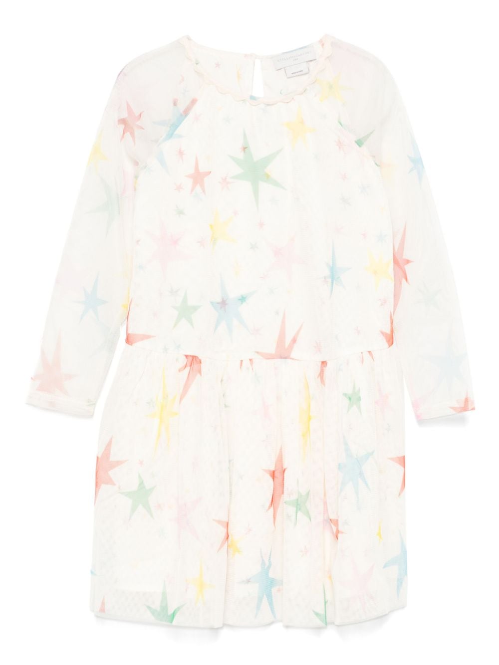 Abito per bambina Stella McCartney Kids bianco con stampa a stelle - Rubino Kids