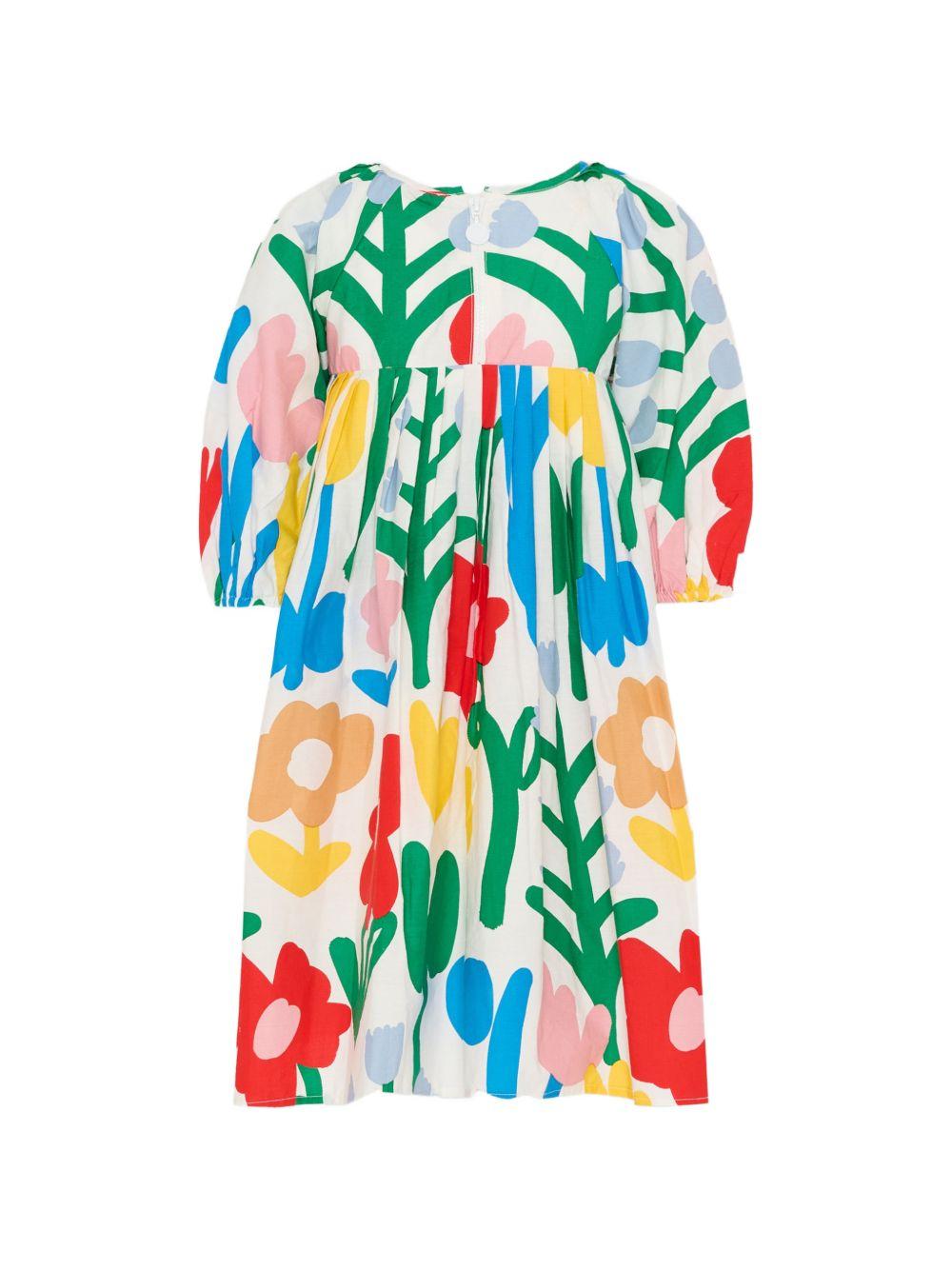 Abito per bambina Stella McCartney Kids bianco con stampa grafica all - over - Rubino Kids