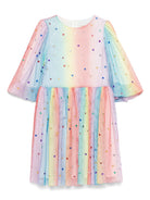 Abito per bambina Stella McCartney Kids multicolore con effetto arcobaleno - Rubino Kids