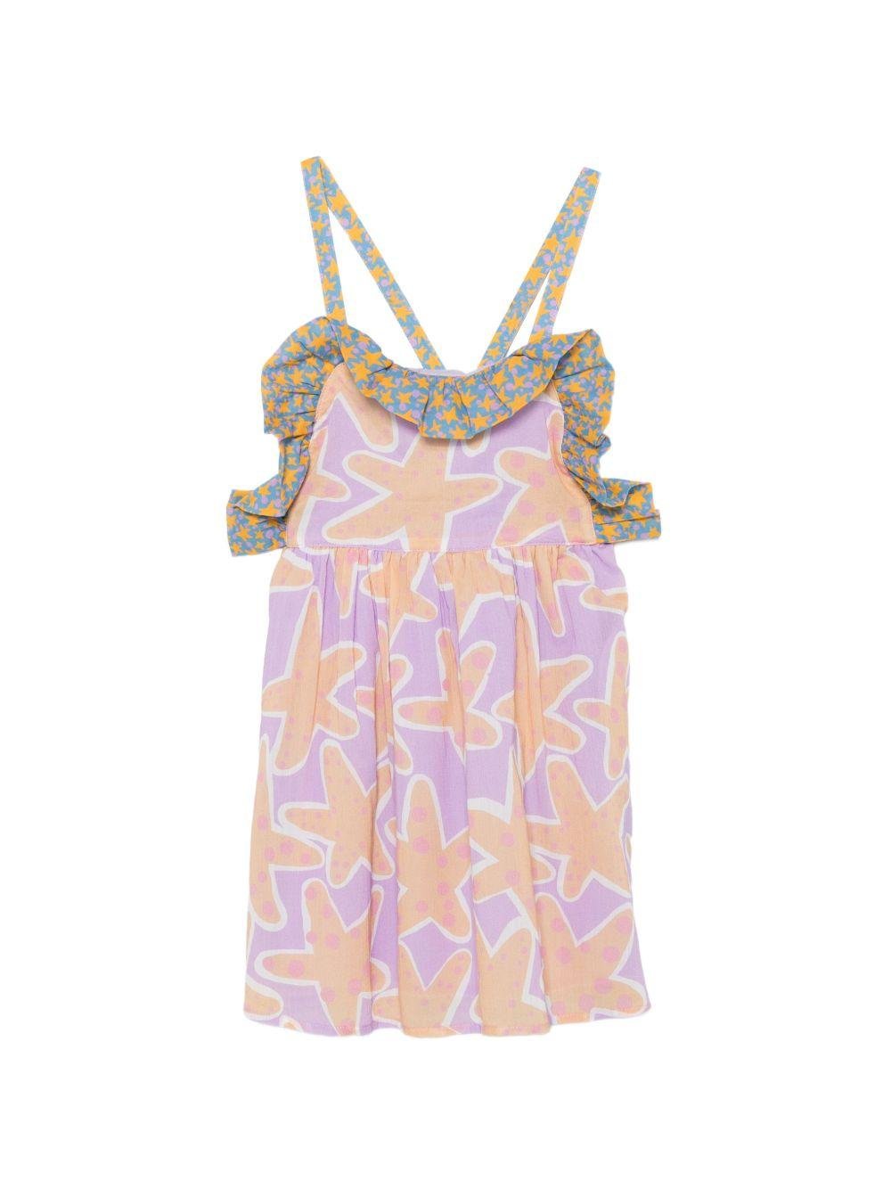 Abito per bambina Stella McCartney Kids multicolore con stampa stelle marine - Rubino Kids