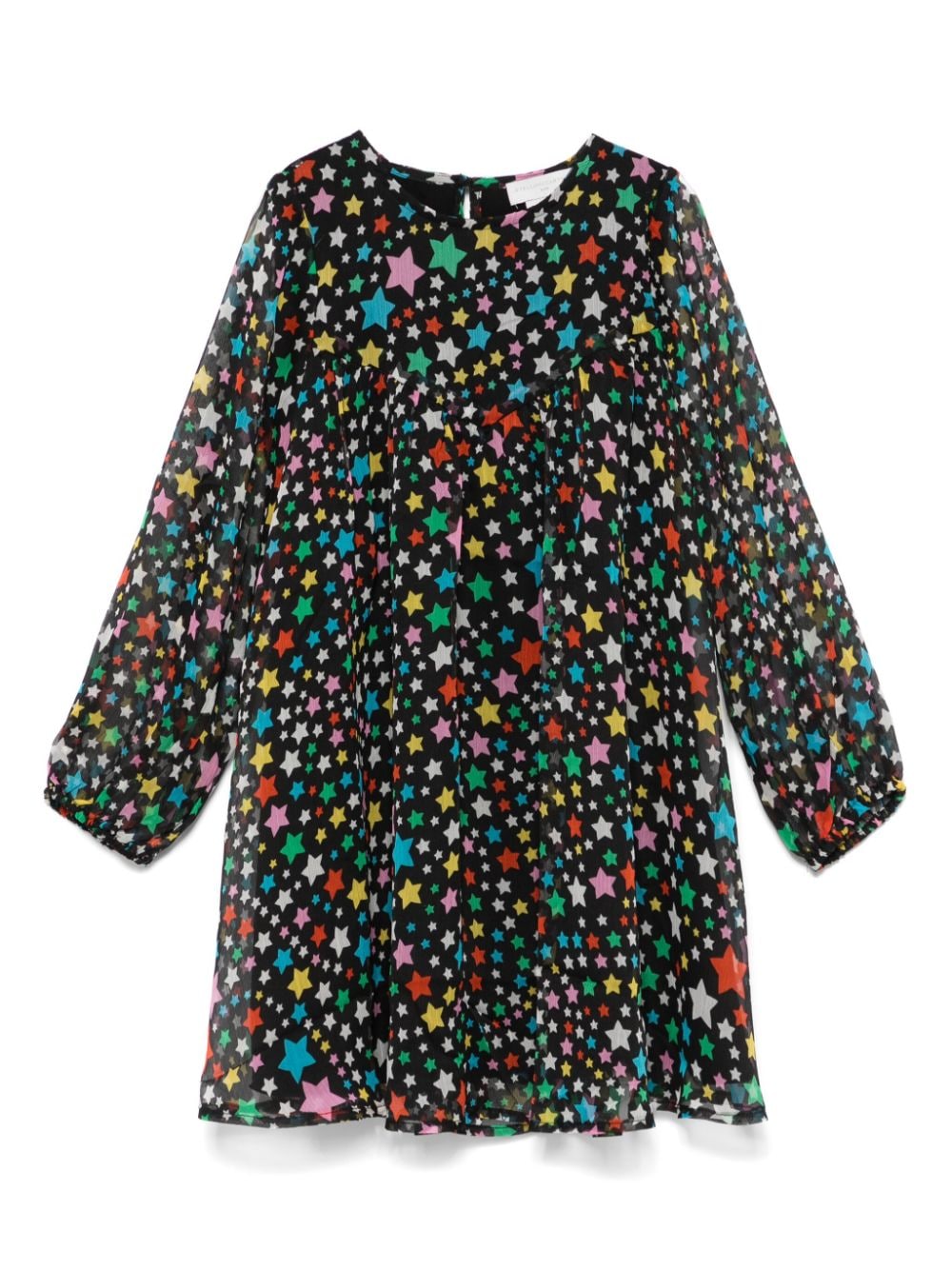 Abito per bambina Stella McCartney Kids nero con stampa stelle all over - Rubino Kids