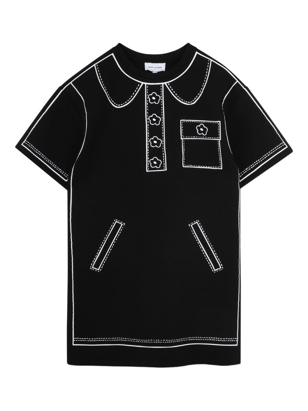 Abito per bambina The Marc Jacobs Kids nero con dettagli ricamati - Rubino Kids