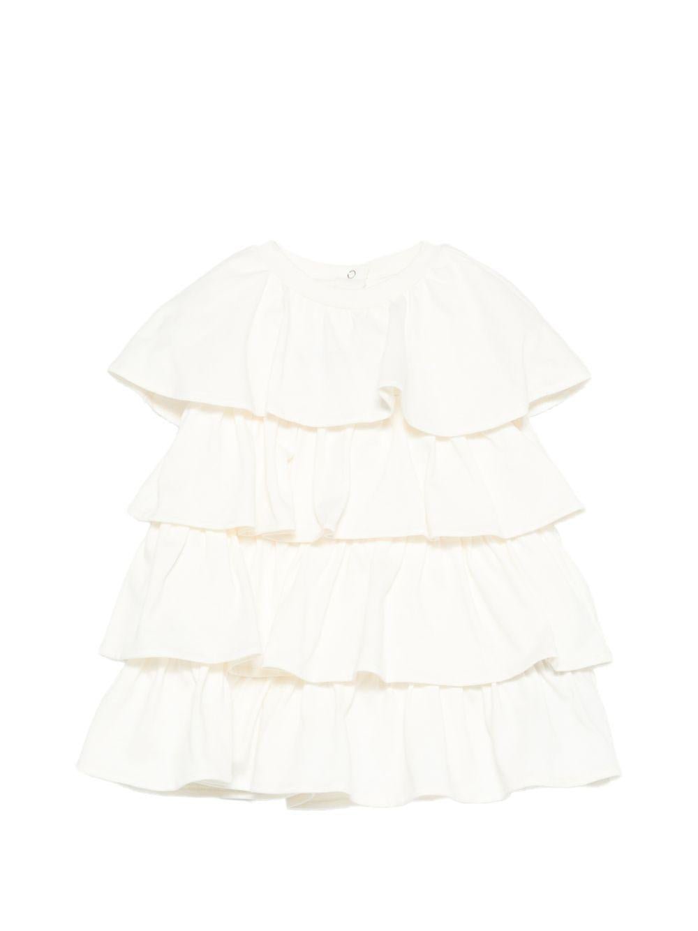 Abito per neonata Balmain Kids bianco con design a più strati - Rubino Kids