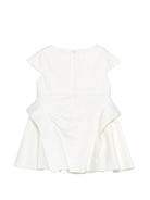 Abito per neonata Balmain Kids bianco con dettagli arricciati - Rubino Kids